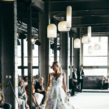 Japanese Lantern Lamp Modern Fabric Pendant Lamp For Living Room Homestays Corridors Staircase Decorative LED Cloth Hanging Lamp