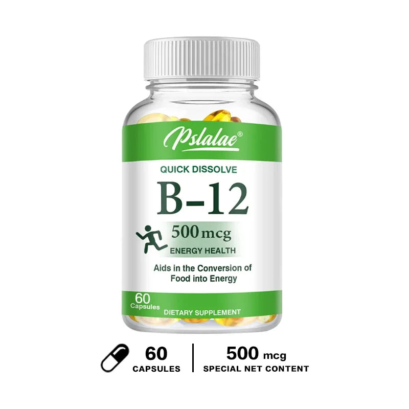 Vitamin B12 Supplement 500 mcg for optimal absorption