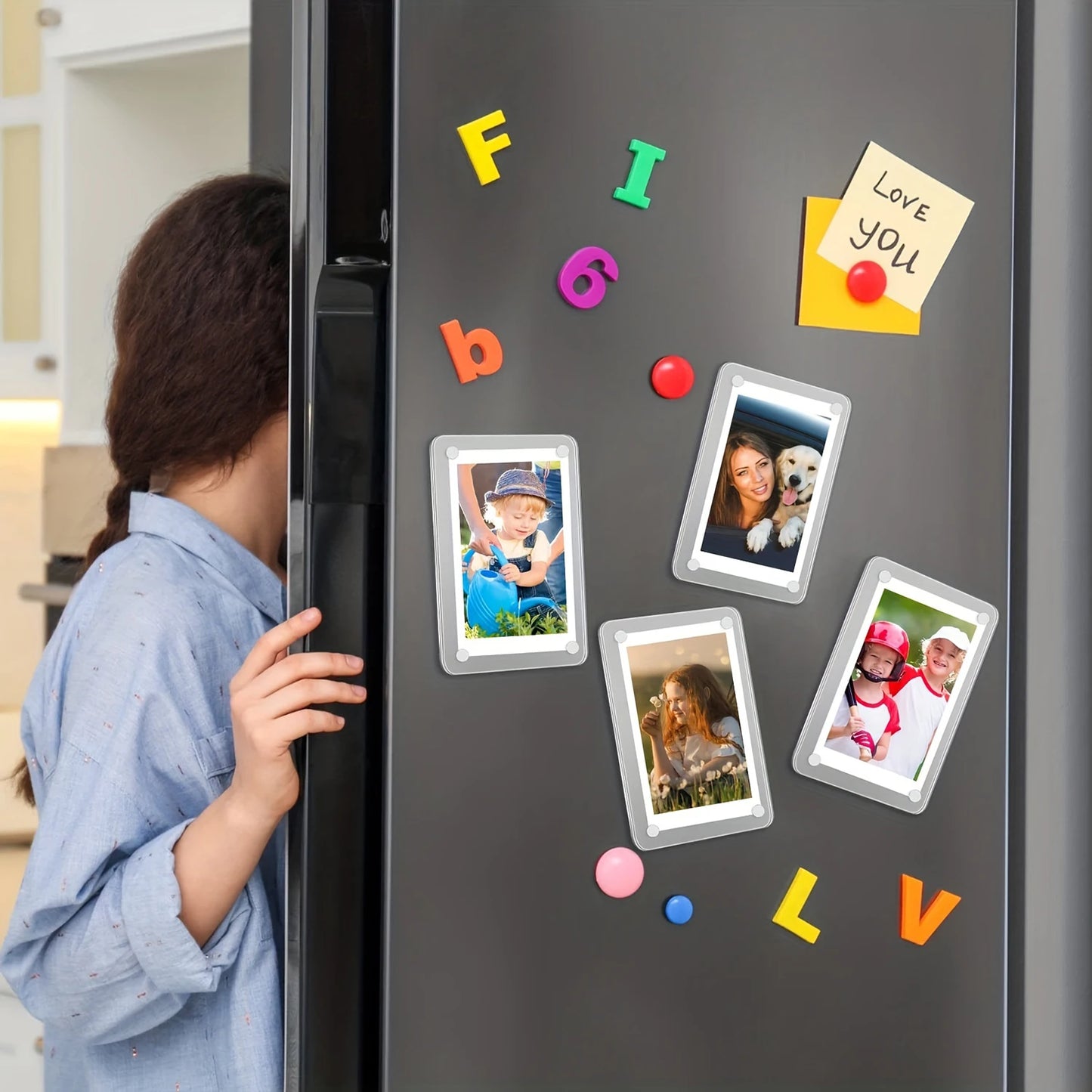 Acrylic Refrigerator Magnetic Frame, Clear Reversible Refrigerator Magnet Photo Frame, Display Frame, For Fujifilm