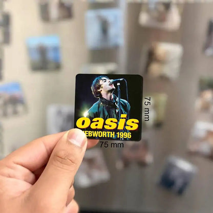 Rock O-Oasis Band  Fridge Magnet Photo Personalized For Office Family Kitchen Refrigerator Friends Gift Holiday Decor