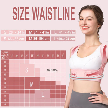 Posture Correct for Women: Shoulder Straightener Adjustable Full Back Support Upper&Lower Back Relief Pain，Sport Back Brace