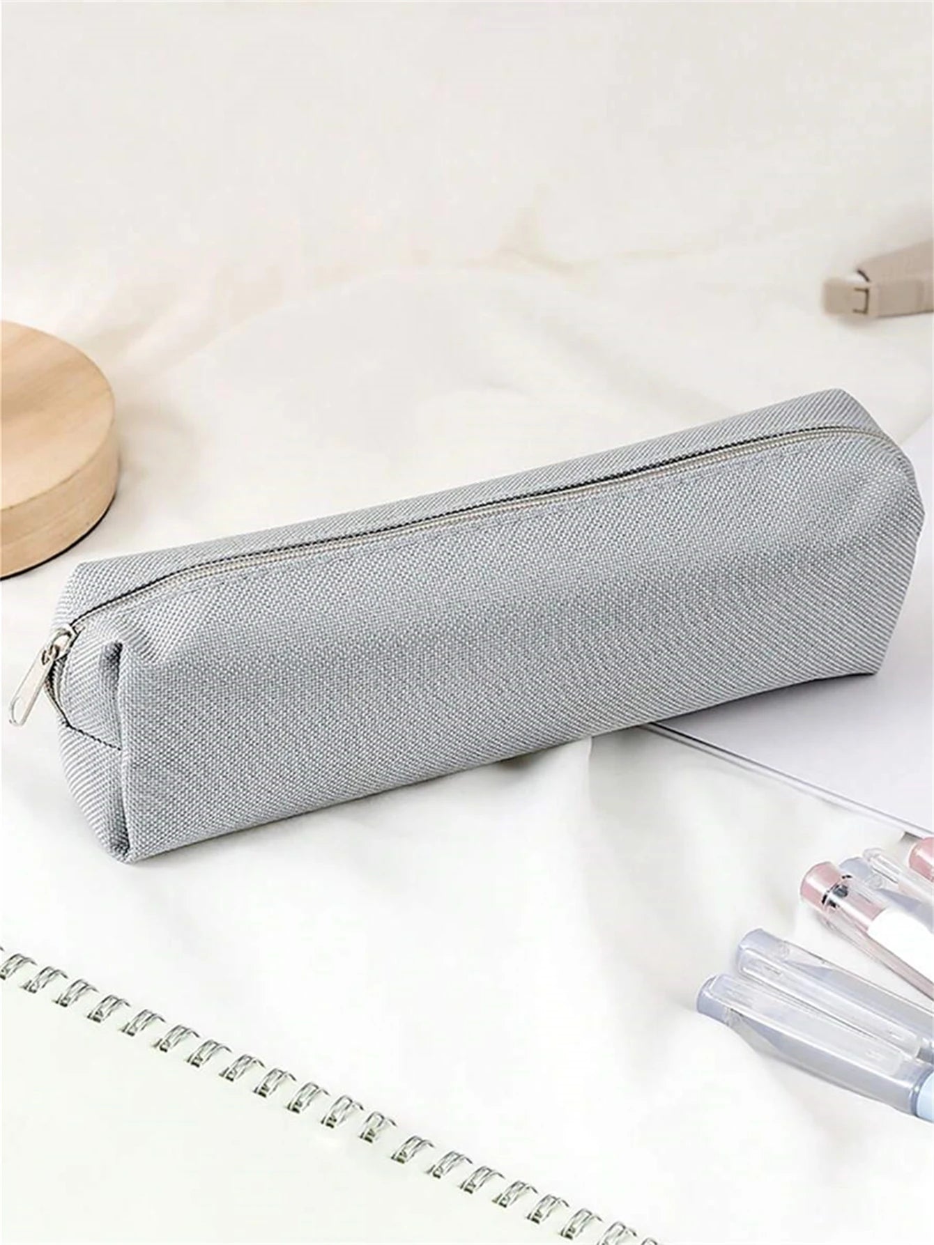 Simple Pencil Case School Supplies Pencil Cases Estuche Escolar Solid Color School Stationery Kalemlik Trousse Pencil Pouch zwq