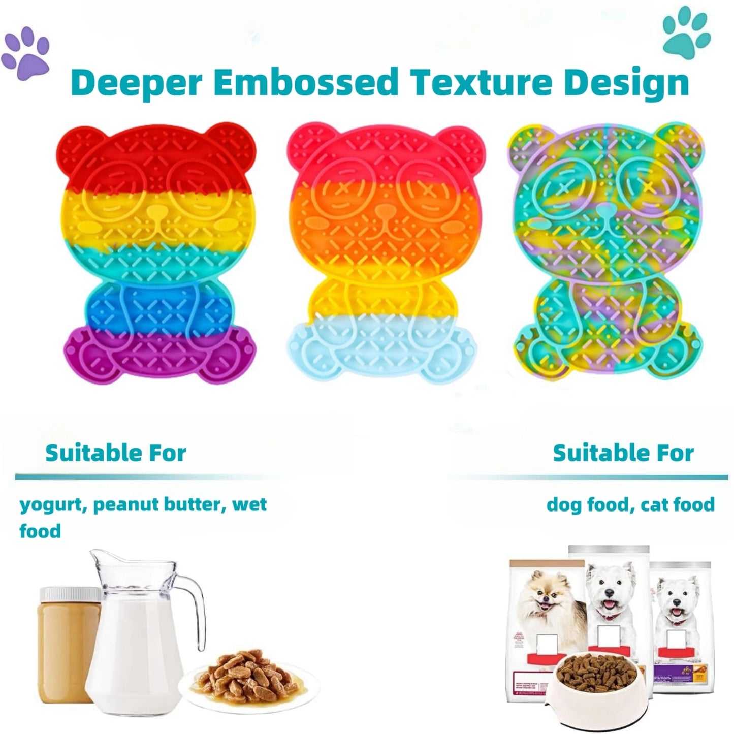 Pet Slow Feeding Mat Dog Silicone Lick Mat Slow Food Plate Dog Sucker Food Training Dog Feeder Supplies