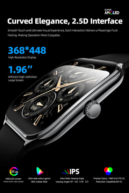 2025 A new smart watch, 1.96-inch sports watch, IP67 waterproof, 110+ sports mode, fitness activity tracker, ultra-thin watch.