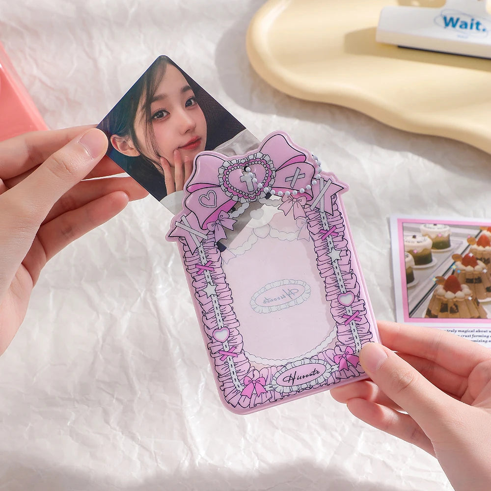 Cake Lace Kpop Photocard Holders Sweet Girls 3Inch Card Holder Sleeves Kawaii Stationary