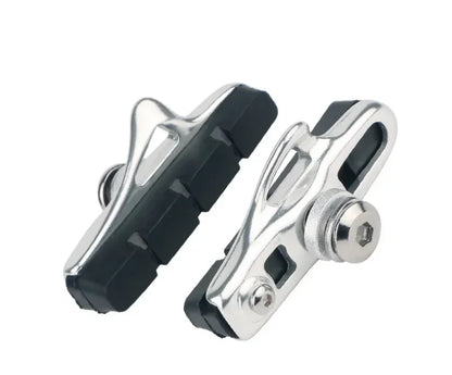 A Pair 55MM Brake Pads for Road Bikes with Metal Rings C-brake Pads Replaceable Brake Blocks Aluminium Alloy Block Bicycle Parts