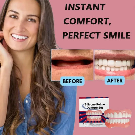 False Teeth Silicone Upper Lower Veneers Perfect Laugh Veneers Dentures Paste Fake Teeth Braces Comfortable Teeth Orthodontic