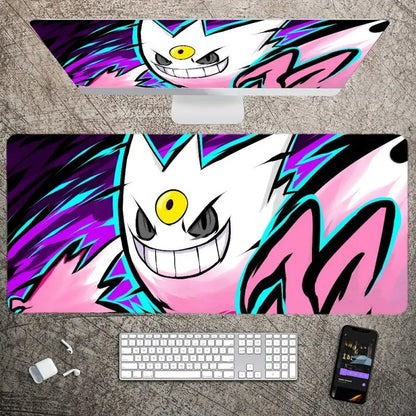MINISO P-Pokemon-Gengar Grande Mousepad Large Gaming Mouse Pad Lock Edge Thickened Computer Keyboard Table Desk Mat