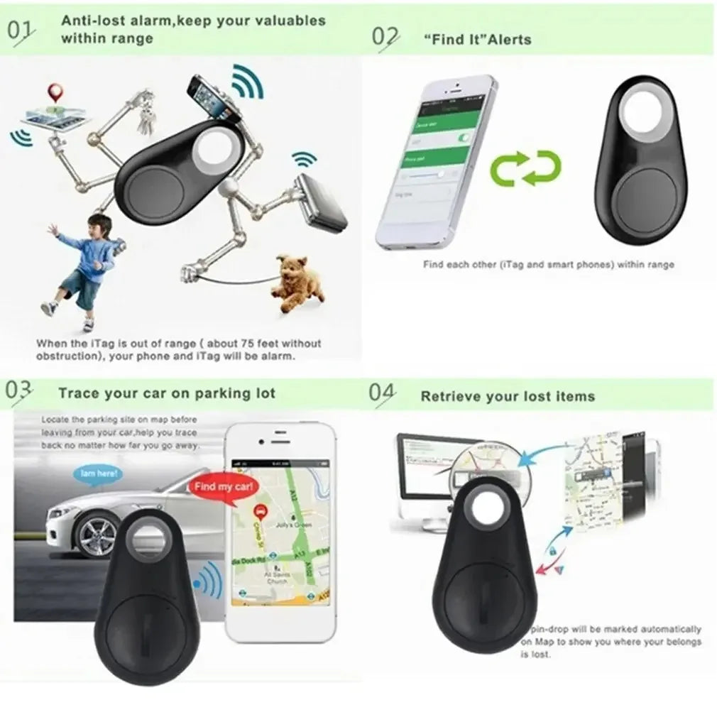 Mini GPS Tracker for Pets & Personal Items Bluetooth Anti Lost Device with Two Way Positioning RealTime Tracking for Android