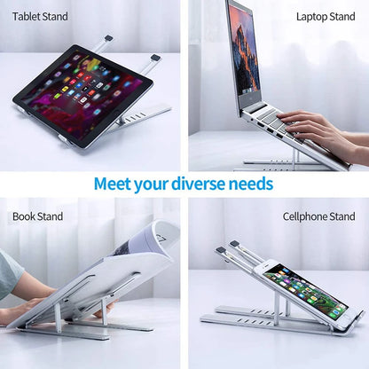 Foldable Metal Laptop Stand Adjustable Notebook Stand Laptop Holder Tablet Stand Computer Desktop Stand Laptop Accessories ﻿