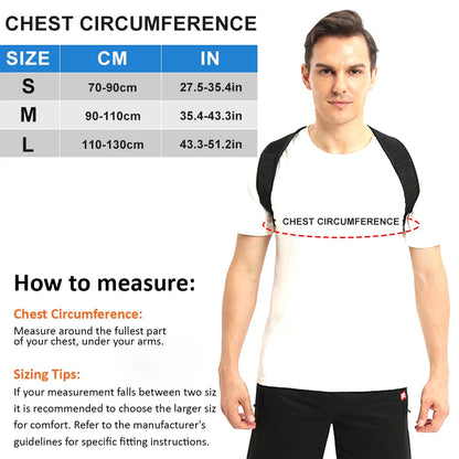 1PCS Back Brace Posture Corrector for Upper & Lower Back Pain Relief - Adjustable, Unisex, Clavicle Support, Improves Posture