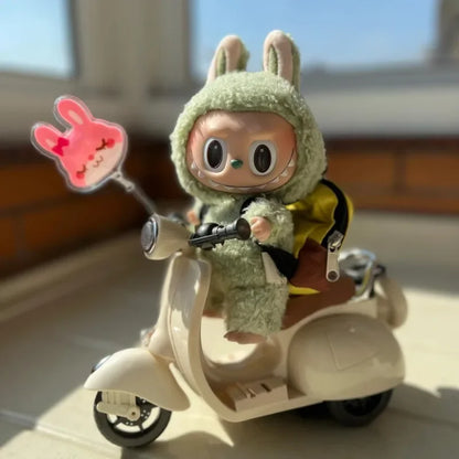 Labubu Doll Mini Electric Motorcycle,labubu Doll Accessories, Fun Cute Doll Toys,With Lights and Music,DIY Kid Christmas Gift