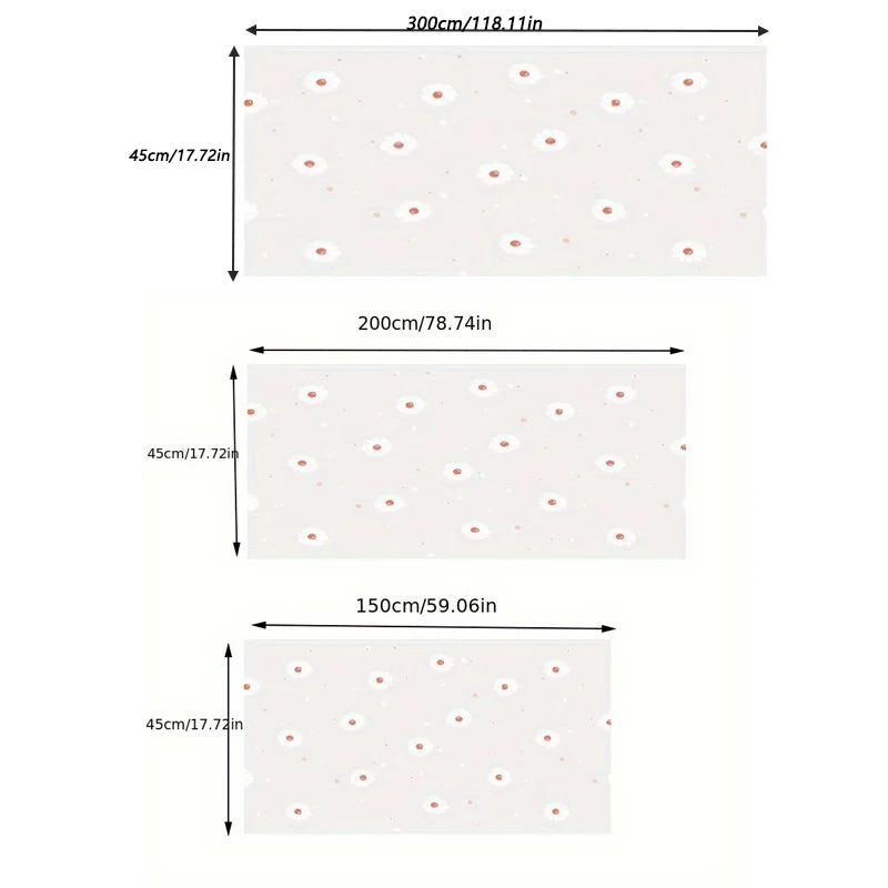 1 Roll Daisy Shelf Liner Kitchen Cabinet Pad Paper Non-Slip Refrigerator Liner Waterproof Fridge Pad Cupboard Mat Drawer Liner