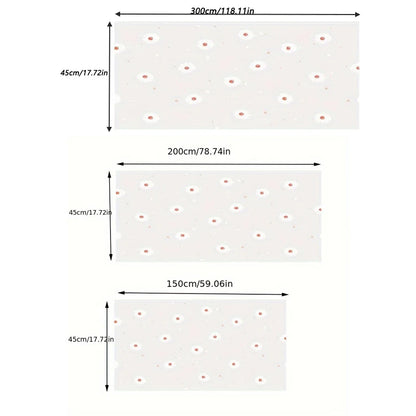 1 Roll Daisy Shelf Liner Kitchen Cabinet Pad Paper Non-Slip Refrigerator Liner Waterproof Fridge Pad Cupboard Mat Drawer Liner