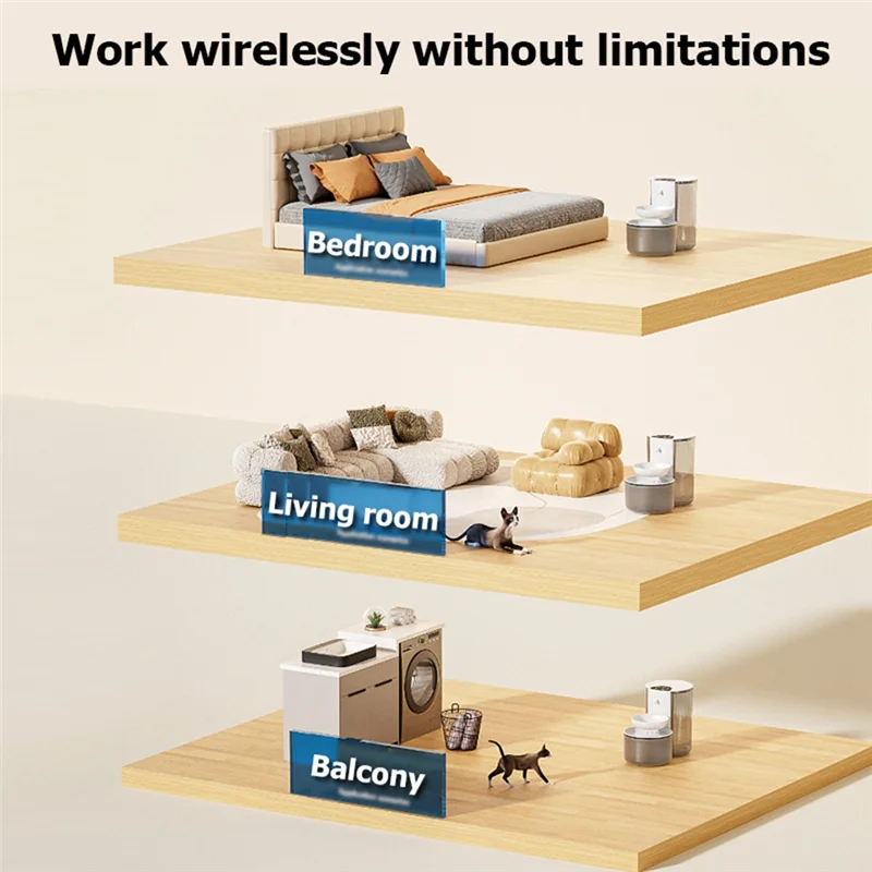 ABJI-3L Wireless Pet Water Fountain Rechargeable Dump Water Feeder Timed Smart No Filter Required