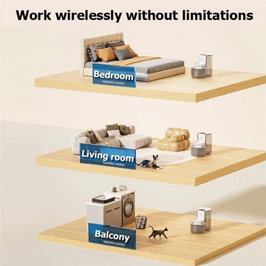 ABJI-3L Wireless Pet Water Fountain Rechargeable Dump Water Feeder Timed Smart No Filter Required