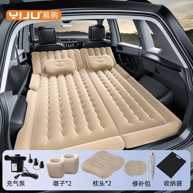 Airbed Household Outdoor Single Double Air Bed Thickened Folding Inflatable Convenient Mattress Sleep Rest for Car SUV Travel