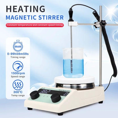 Lab Magnetic Stirrer Heating Plate 220V Digital Display 1500rpm Adjustable Churn Stir Machine Blender Laboratory Stirrer