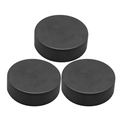 3pcs Black Ice Hockey Pucks Training Supplies Durable Solid Foam for Roller Hockey Sports Equipment