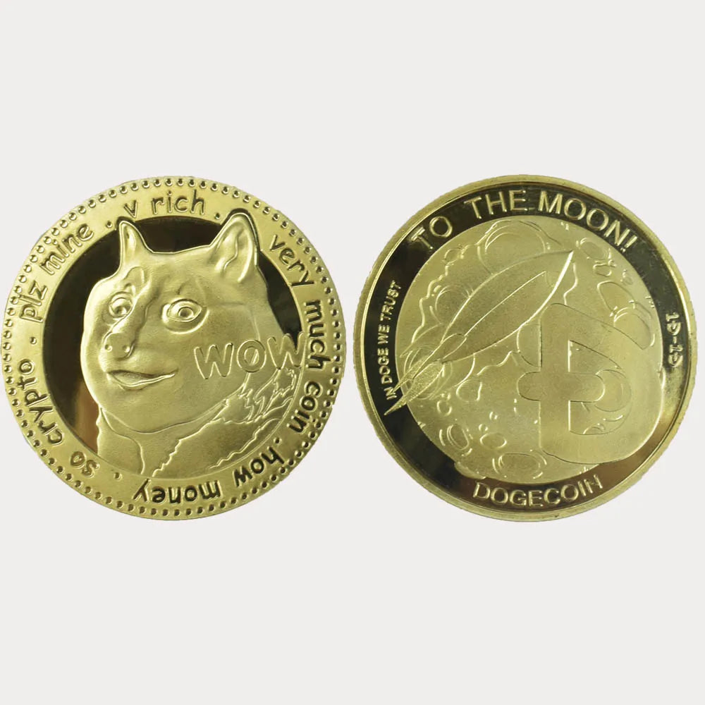 Gold Plated Wow DogeCoin Gold Silver Plated Commemorative WOW Coins Pattern Dog Metal Coins