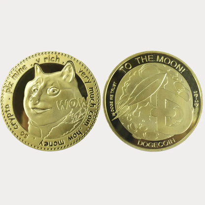 Gold Plated Wow DogeCoin Gold Silver Plated Commemorative WOW Coins Pattern Dog Metal Coins