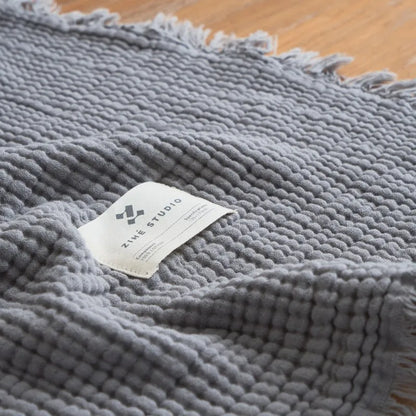 Maillard Cotton Blankets Four Layers Of Gauze Sofa Cover Blanket With Tassel AB Side Office Nap Decorative Bed Muslin Blanket