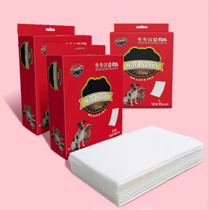 10 Pcs/Bag Dog Diaper Liners Diaper Pads for Male and Female Dogs Disposable Detachable Diaper Anti Leaking Clean Safe for Dogs