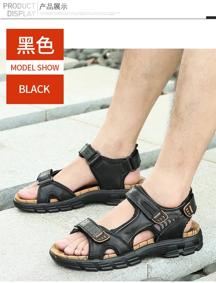 Summer Men's Sandals 2024 Trending Adult Men's Sandal Original Brands Shoes Man's Leather Sandal Sandals for Boy Trend Designer