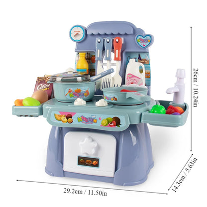 Pretend Play Kitchen Set With Sounds, Lights, Cooking Stove, Sink, And Play Food - Mini Toy Kitchen