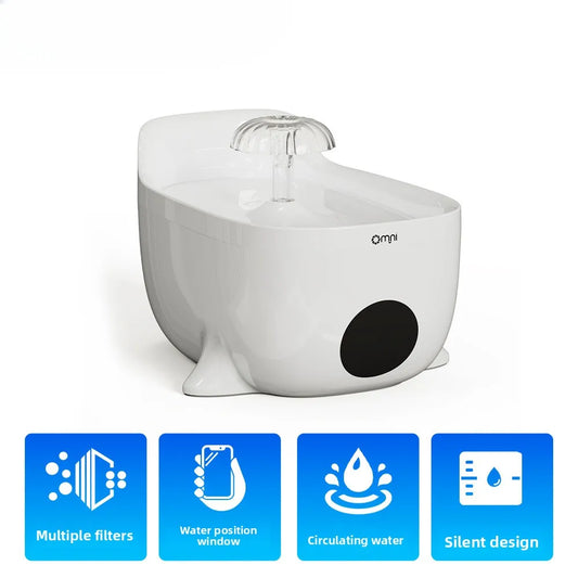 2.8L USB Whale Fountain Dog Pet Water Dispenser Safety Automatic Water Circulation Intelligent Automatic Cat Water Dispenser