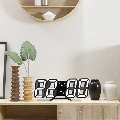 3D digital alarm clock desktop clock wall-mounted living room electronic clock home bedroom ornament clock table clock