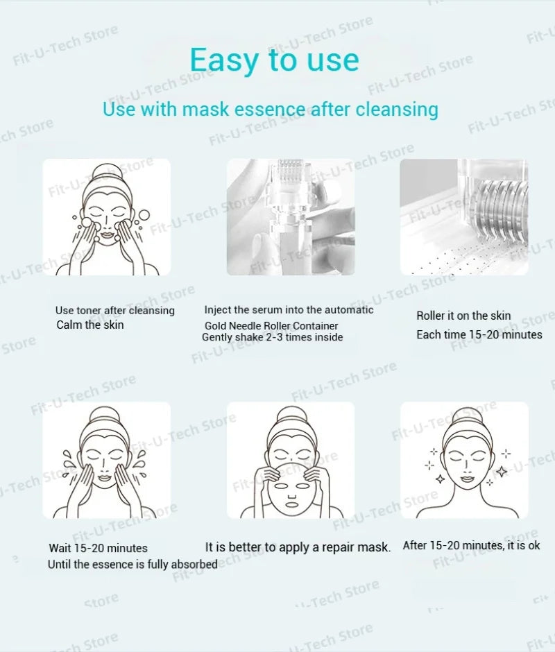 Hydra Roller 20pins Micro Titanium Needle Tips Derma Roller Skin Care Anti Aging Whitening Bottle Roller Reusable