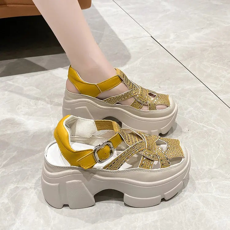 Fashion Brand High Heels Shoes Beach Slippers Chunky Sandals Designer Women Platform Shoes 2025 Summer New Pumps Women Sandals