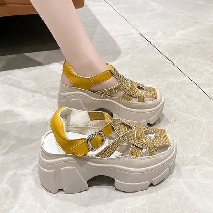 Fashion Brand High Heels Shoes Beach Slippers Chunky Sandals Designer Women Platform Shoes 2025 Summer New Pumps Women Sandals
