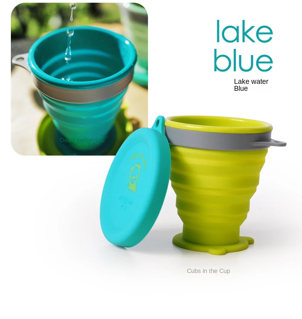 Silicone Bowl Foldable with Lid Camping Baby Travel Portable Round Large Food Container Heat Resistant Salad Bowl