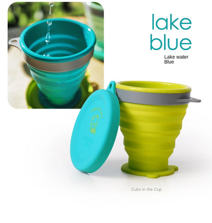 Silicone Bowl Foldable with Lid Camping Baby Travel Portable Round Large Food Container Heat Resistant Salad Bowl