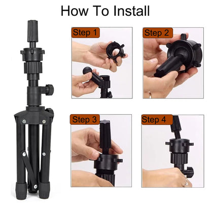 Canvas Block Head Mannequin Wig Head, Wig Stand Tripod with Head, Mannequin Head Wig Display Styling Head, Manikin Block Head