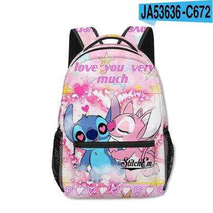 Stitch Primary School Student Anime Backpack Cartoon Large Capacity School Bag Printing Anime Kawaii Cartoon School Bag Mochila