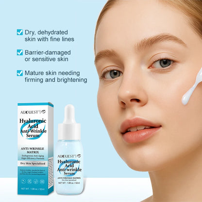 AUQUEST Hyaluronic Acid Anti-Wrinkle Face Serum Anti-Aging Lifting Firming Moisturizing Brightening for Glowing Skin Care