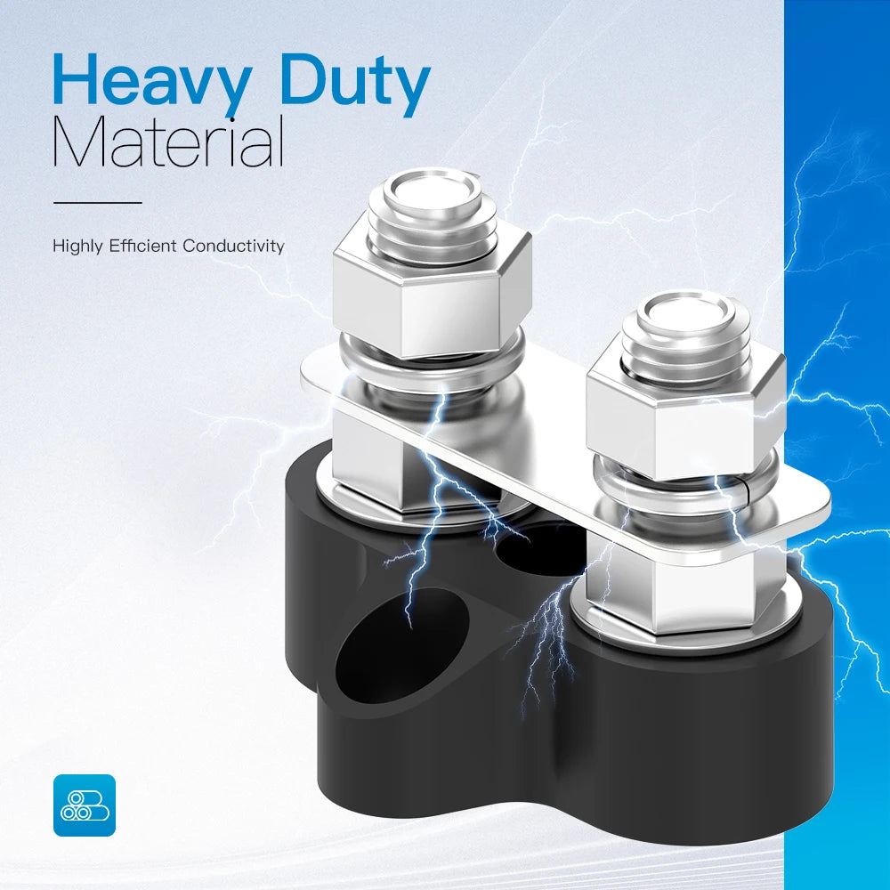 Bus Bar 12V 200A Battery Power Distribution Block 5/16" Dual Studs Terminal Block Busbar Junction Block for Auto Car Marine Boat