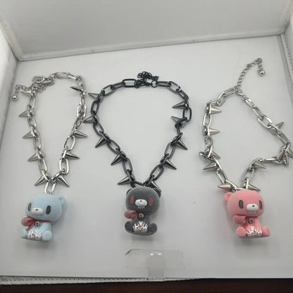 Accessories Series Cute Creative Handmade Melancholic Bear Necklace Fashion Accessories Y2k Style Accessories Children'S Gifts