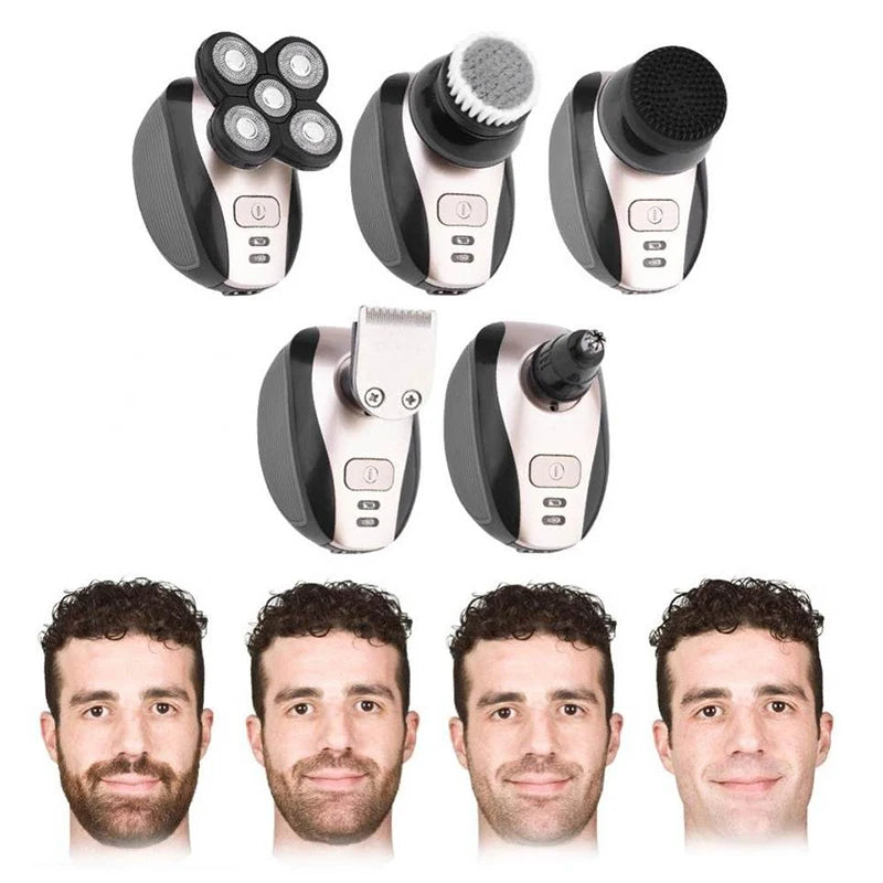 New Five Head Household Electric Hair Clipper, Bald Head, USB Charging, Large Capacity, Suitable for Facial Shaving