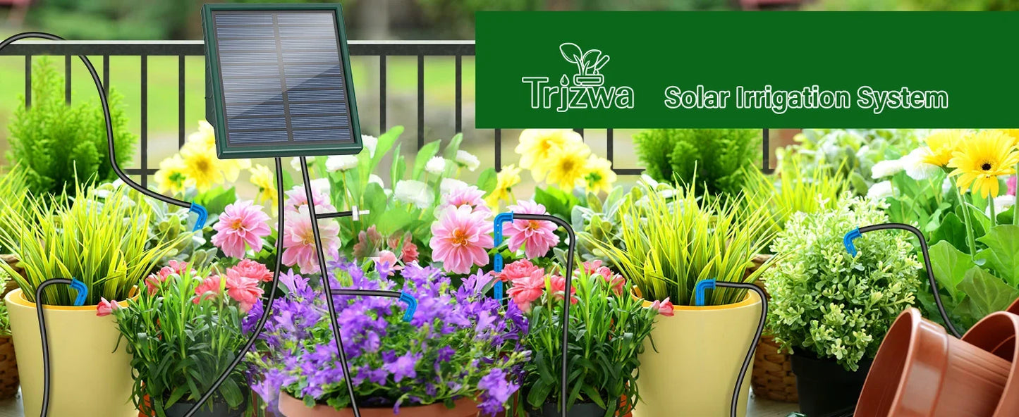 Solar Irrigation System for Garden Balcony Automatic Drip Irrigation System DIY Garden Watering System Drip Hose Irrigation