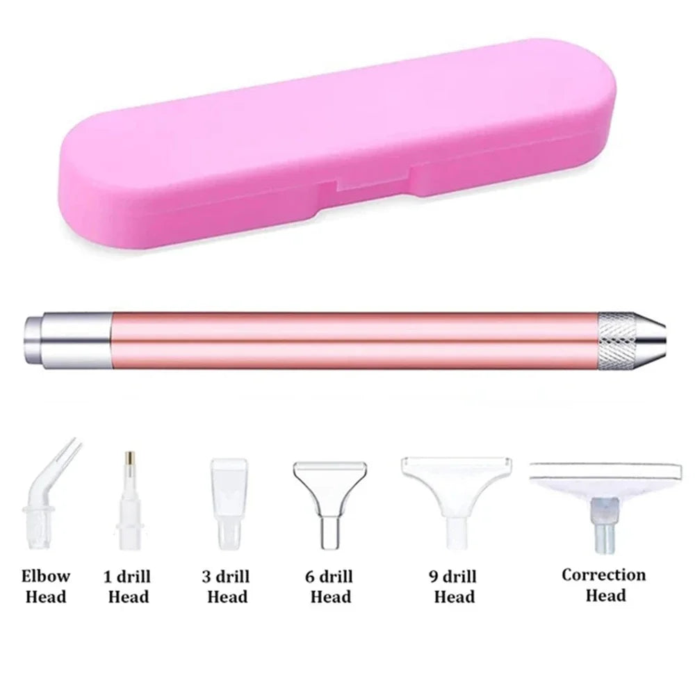 LED Diamond Painting Illumination Pen Kits with Light Art Lighted Applicator Accessories 5D Light Up Pens Nails DIY Crafts Tool