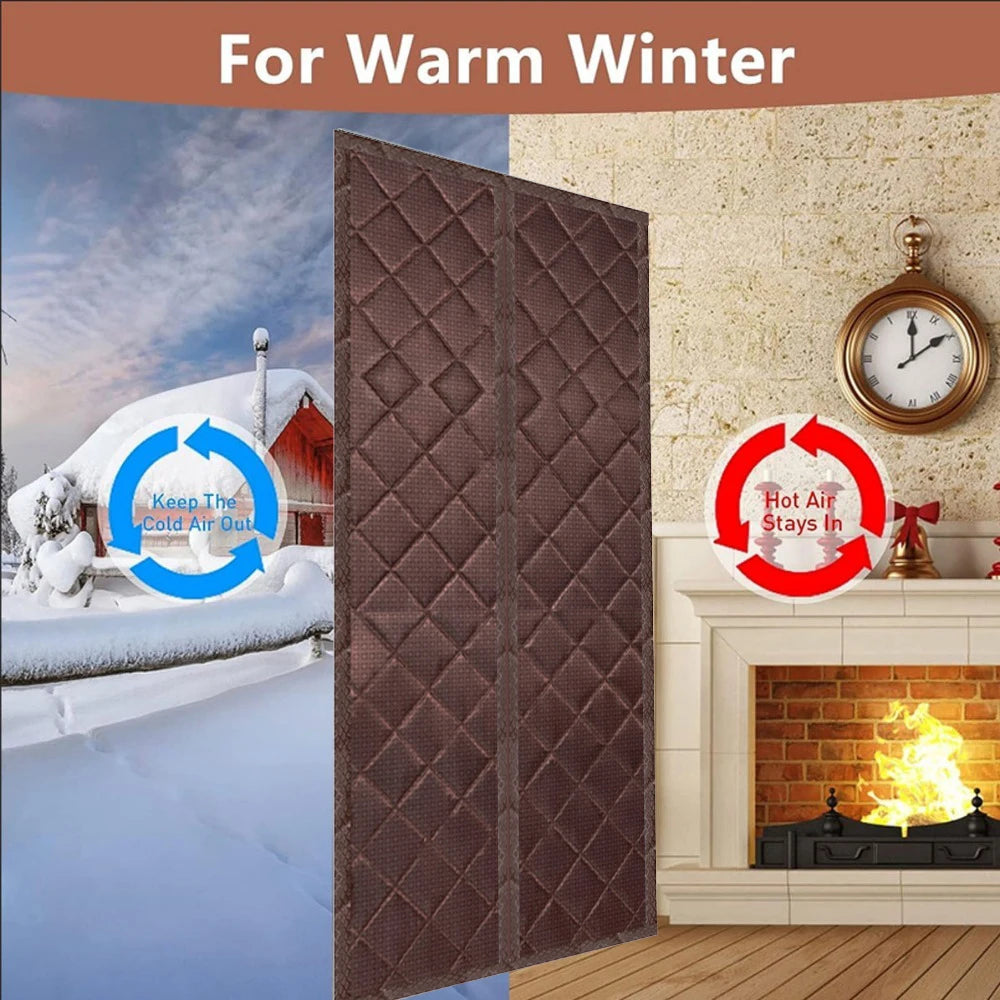 Winter Door Curtain Windproof Warm Partition Curtain Magnetic Door Curtain Punch-free Door Curtain Bedroom Block Curtain