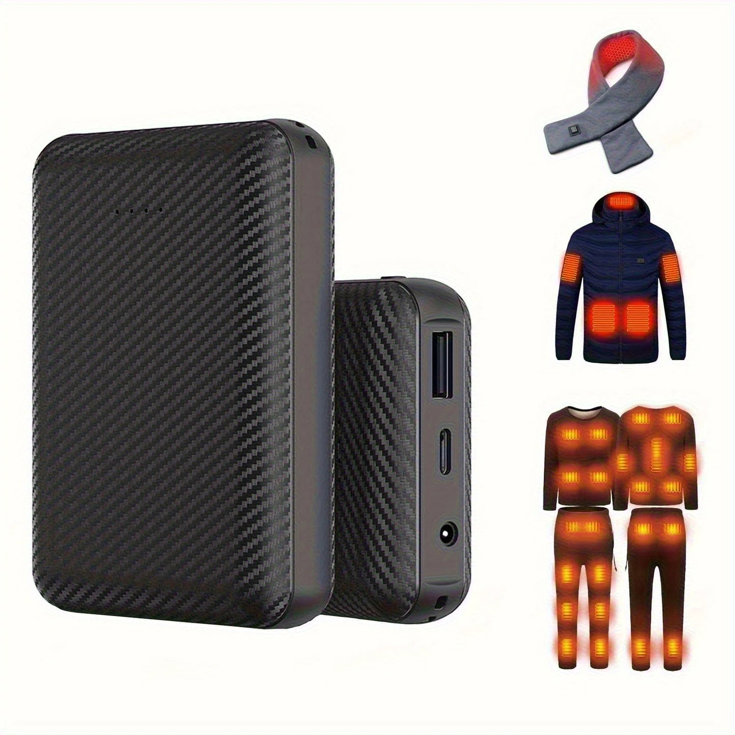 Power Bank 5V 10000mAh Portabl Charging Power Supply Phone External Battery for Heated Jacket Vest Underwear Heated Clothing