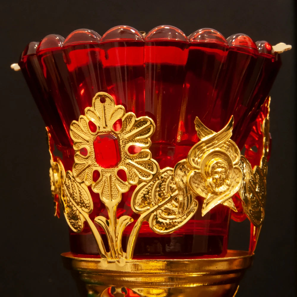 Orthodox Cross Candlestick Jesus Candlestick Zinc Alloy Candlestick Zinc Alloy Candlestick Glass Church Supplies Home Decoration