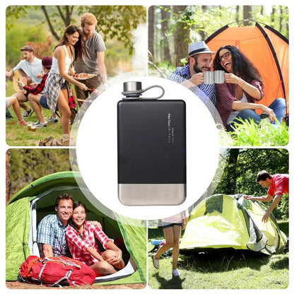 Flat Water Bottles For Travel Leakproof Compact Water Bottle Stainless Steel Reusable Liquor Containers For Beer Beverage Drinks