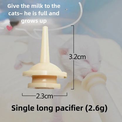 Newborn Pet Feeding Nipple Dog Cat Feeding Pacifier Hamster Rabbits Kittens Puppies Feeding Bottle Syringe with Silicone Nipple