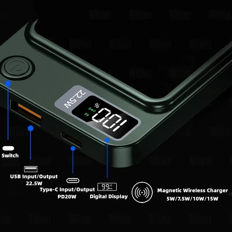 22.5W Magnetic Power Bank Wireless Fast Charging Portable Charger External Auxiliary Spare Battery for IPhone Magsafe Powerbank